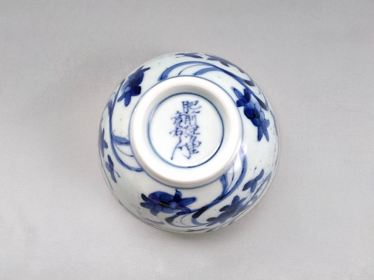 染付流水飯碗大【寛右エ門窯】