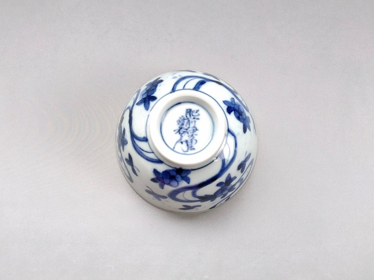 染付流水飯碗小【寛右エ門窯】