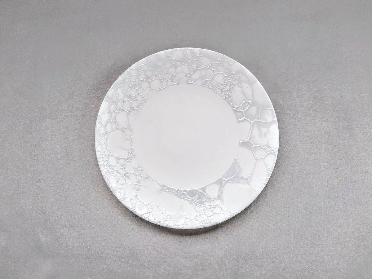 グレー志野泡16.5cmプレート【やま平窯】