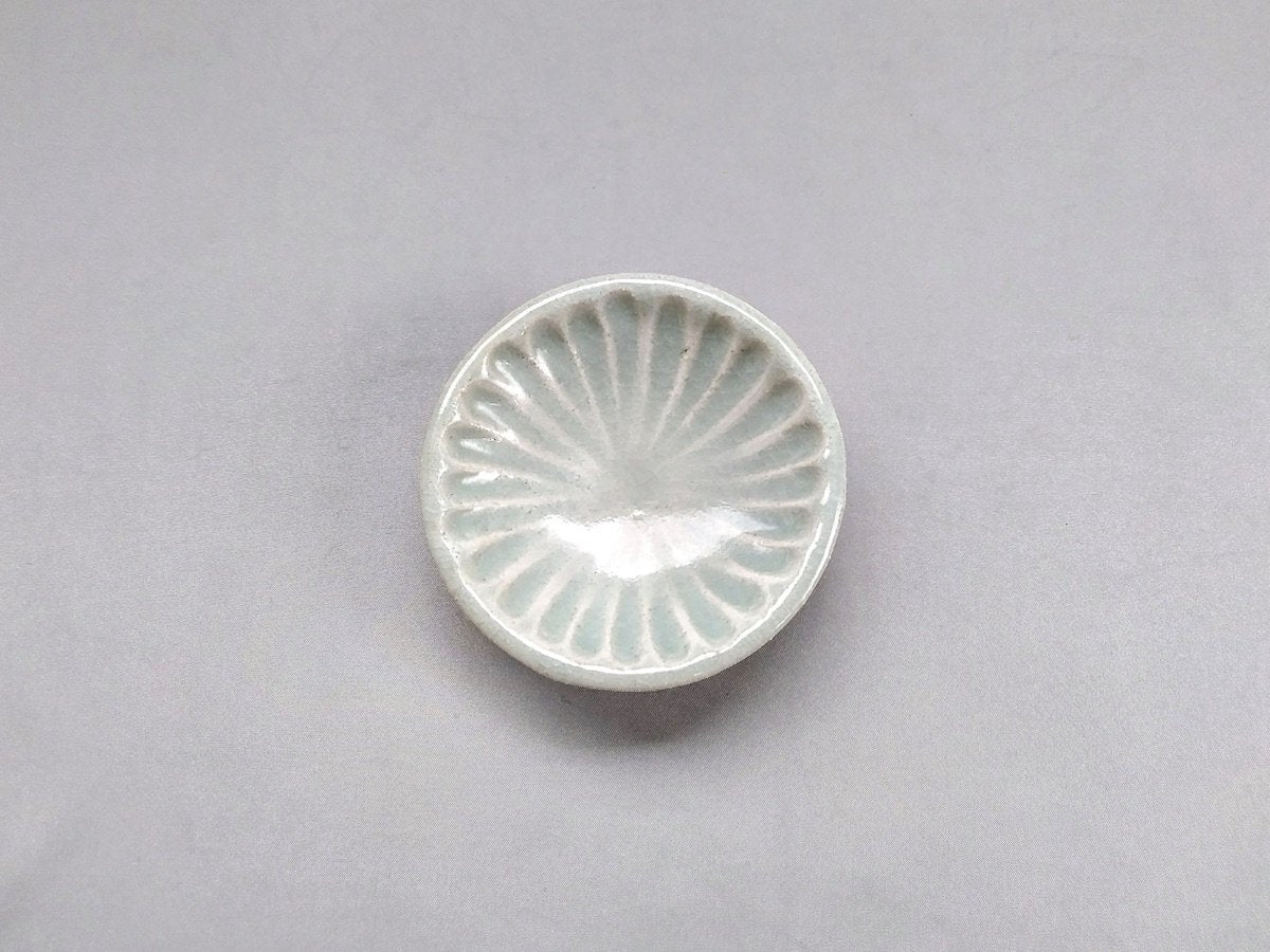 緑貫入太削ぎ丸小皿【兵山窯】