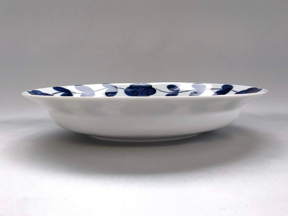 リム楕円皿染付花つなぎ【皓洋窯】