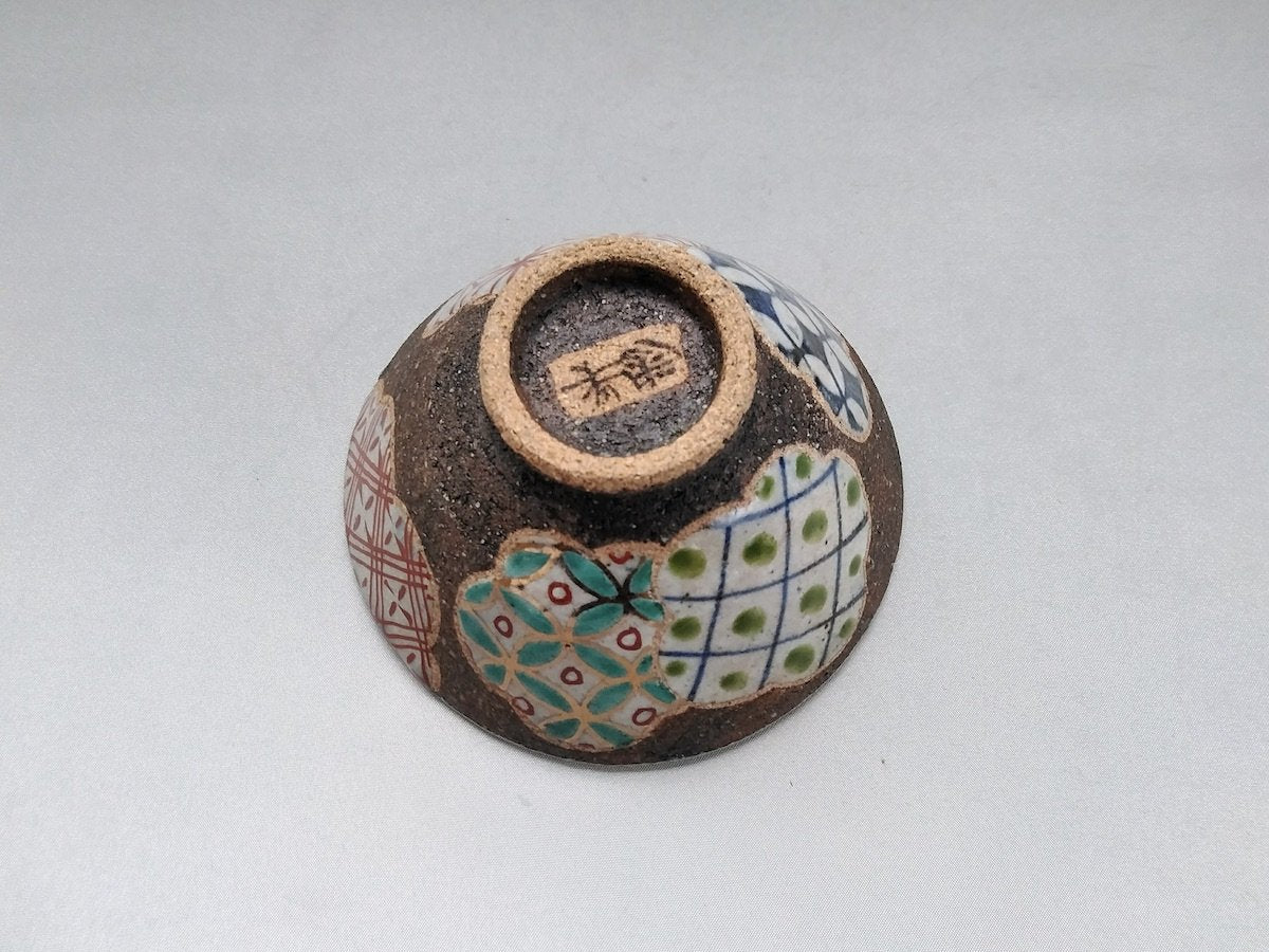 梅地紋平飯碗 赤【洸彩窯】