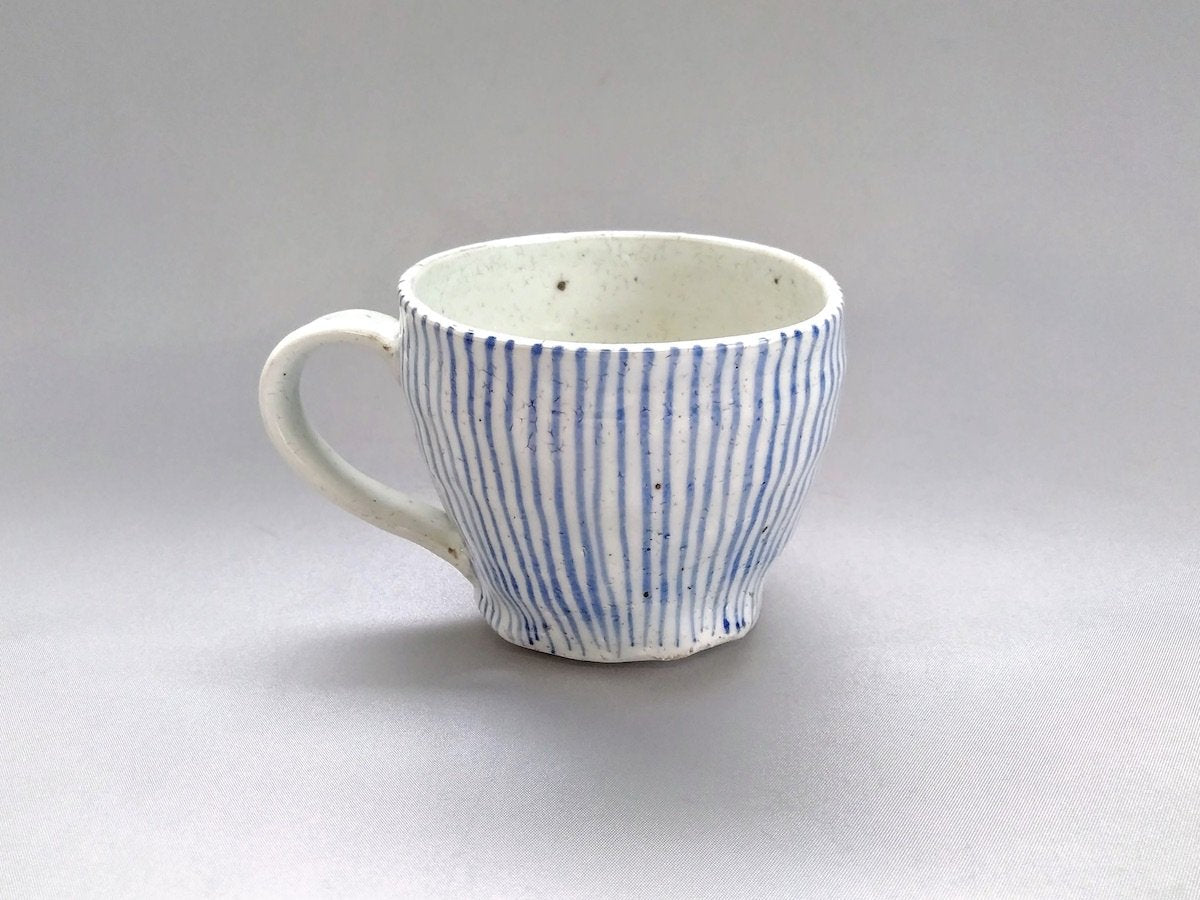 粉引十草面取マグ 青【三浦繁久】