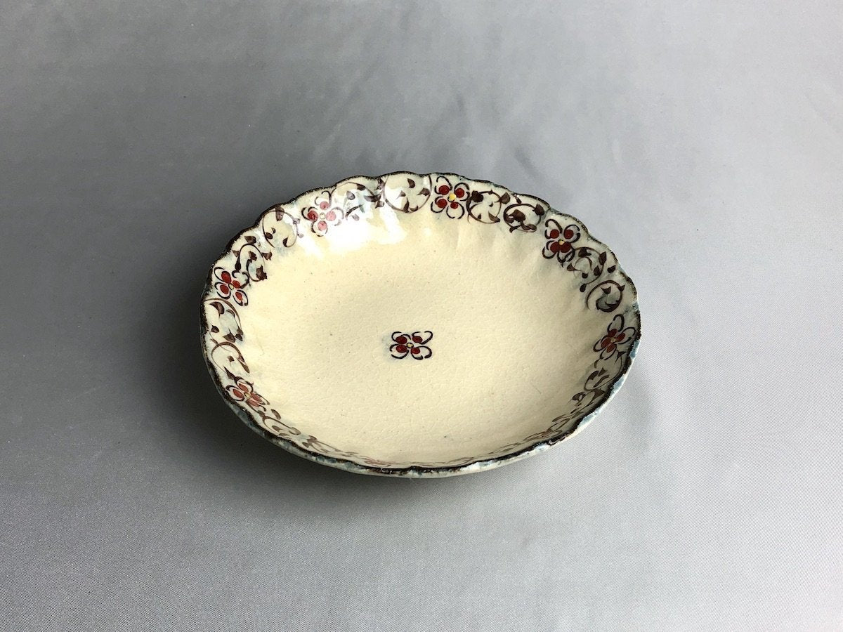Annan red arabesque 6-inch chrysanthemum bowl [Masaaki Hibino]