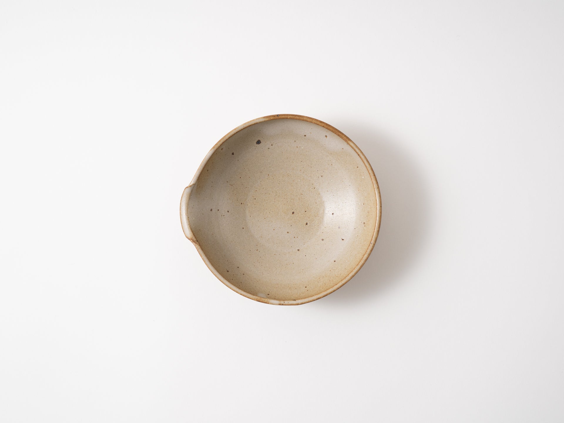 Single-mouth bowl 5 inches beige [Yuki Watanabe_ex24]