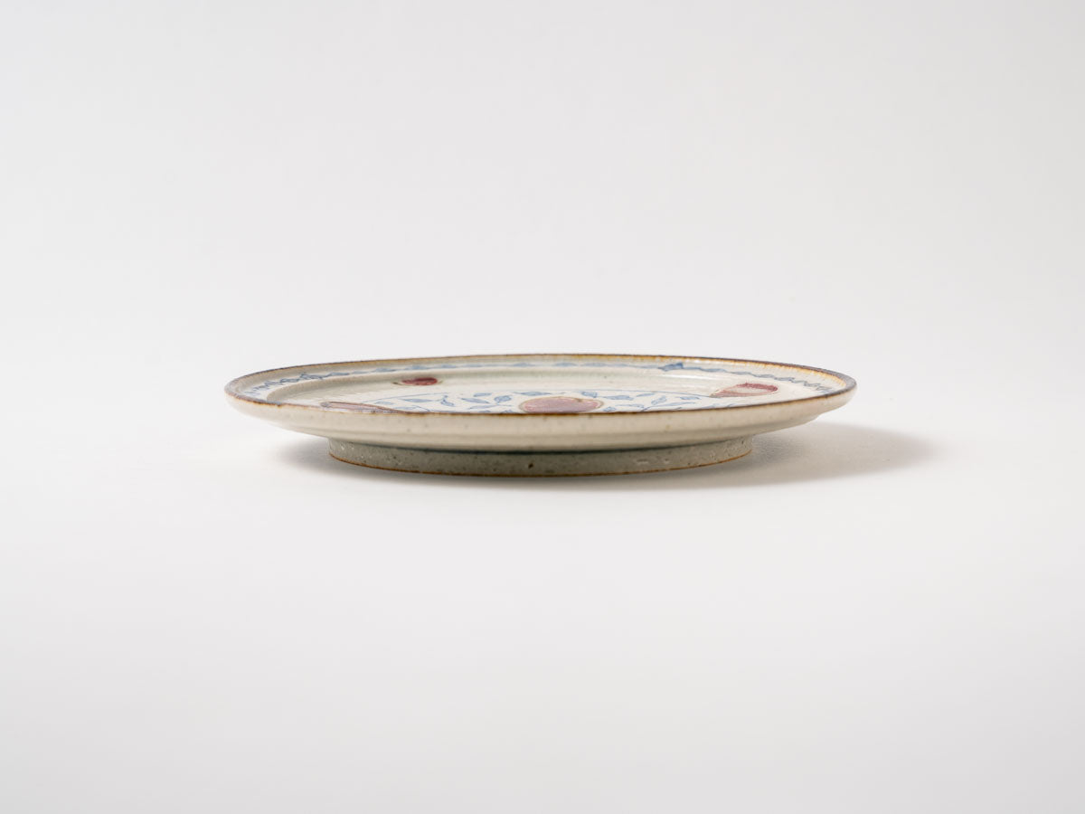 6寸皿(桃ちらし紋)【樋口真紀】