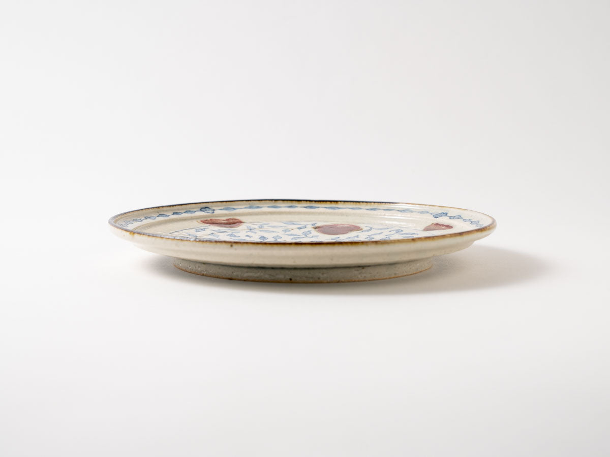 7寸皿(桃ちらし紋)【樋口真紀】