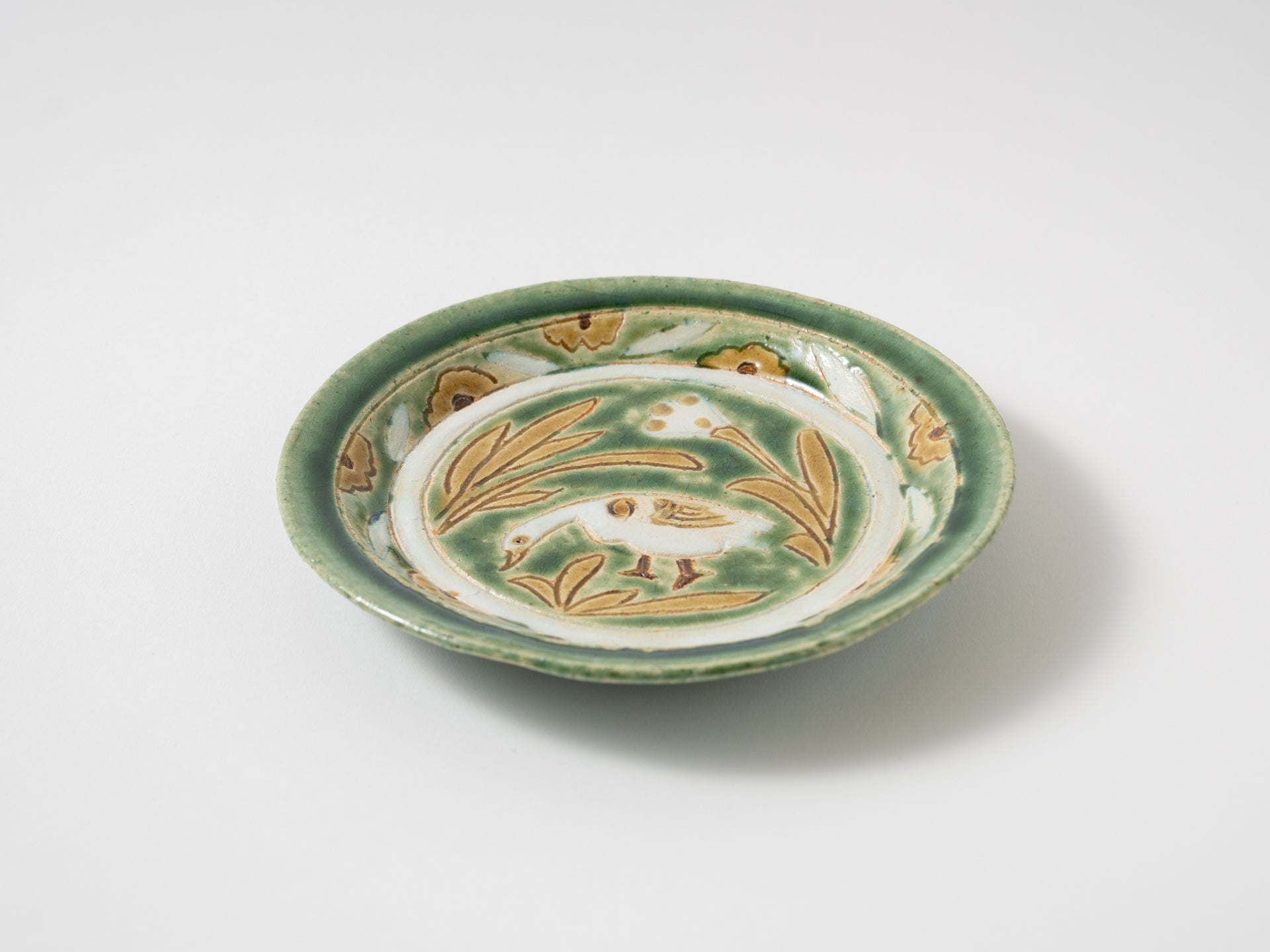 Three-color carved six-inch plate duck [Kanae Nomura]
