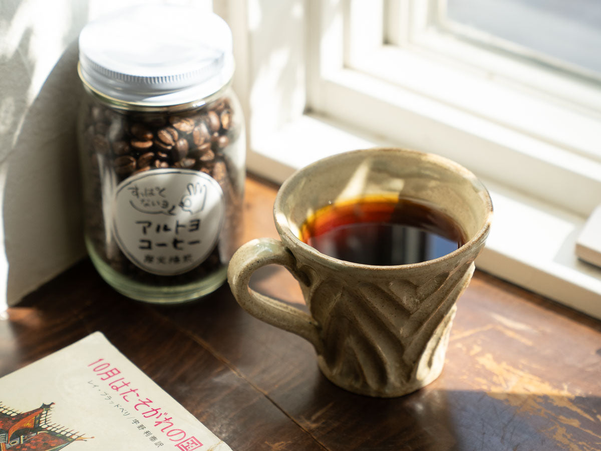 【コーヒーと、静かな時間。】粉引マグとコーヒー豆のセット