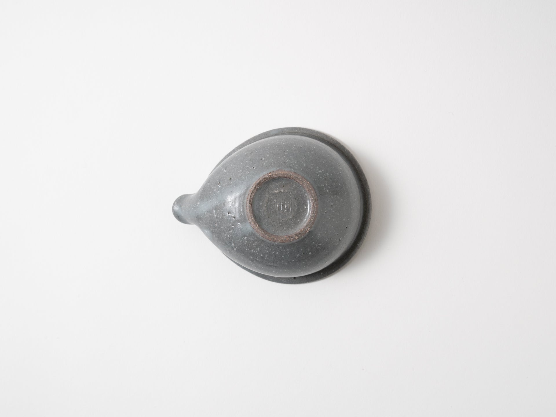 Gray glaze Katakuchi ball beans [Furuya Pottery_ex23]