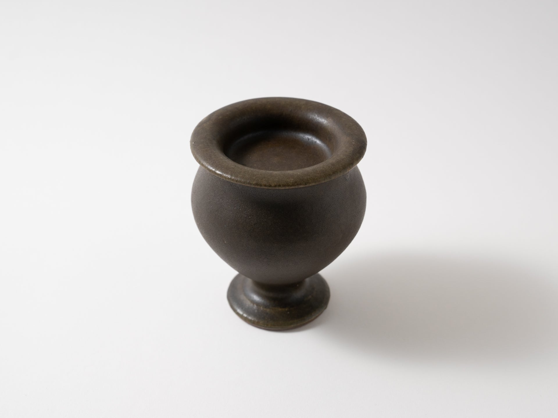 Rust glaze compote canister [Furuya Pottery_ex23]