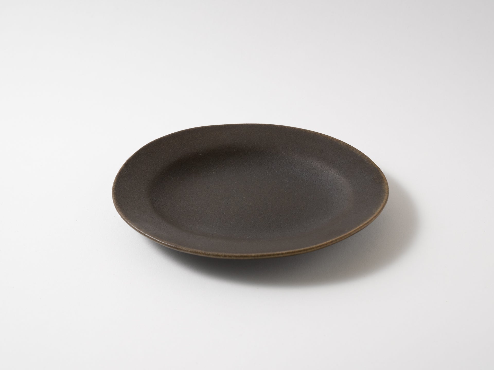 Rust glaze oval rim plate small [Furuya Ceramics_ex23]