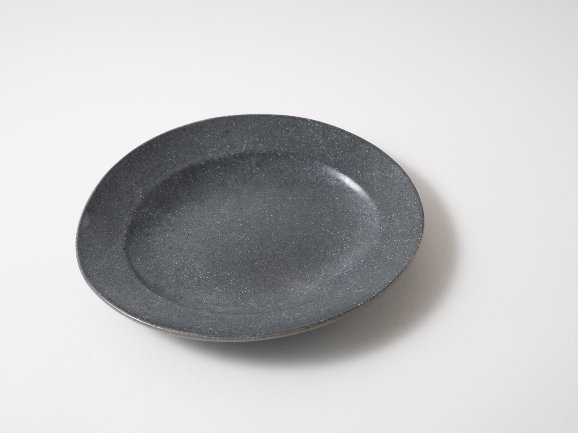 Gray glaze oval rim plate small [Furuya Ceramics_ex23]