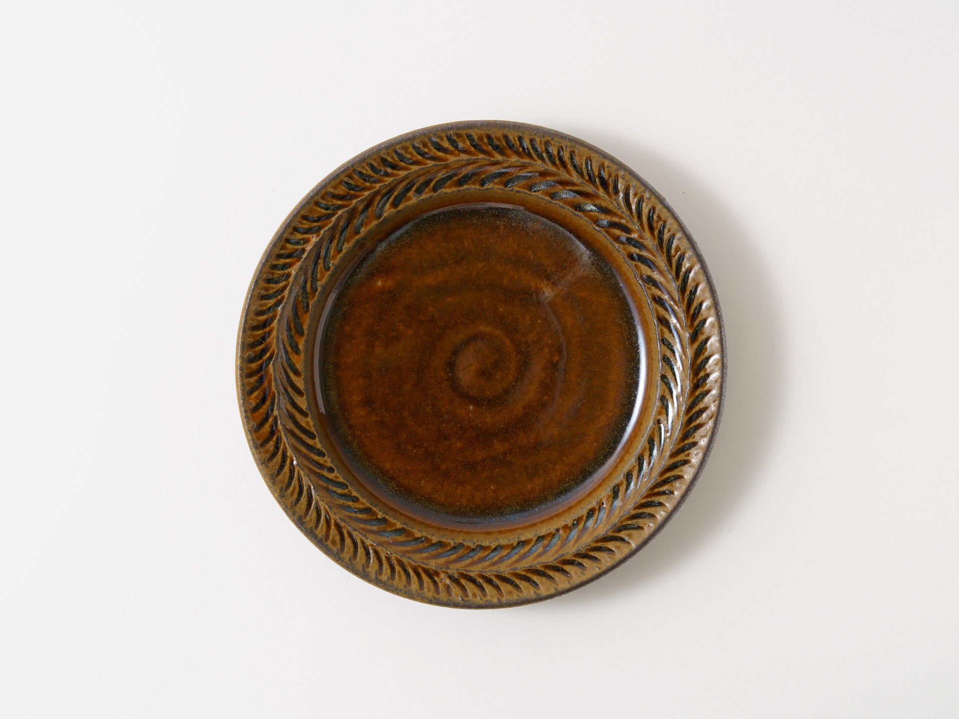 American glaze leaf rim plate 6 inches [Furuya Ceramics_ex23]