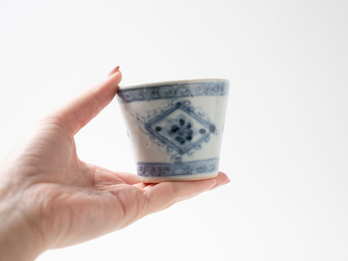 そば猪口 ダイヤ窓絵【横田翔太郎】