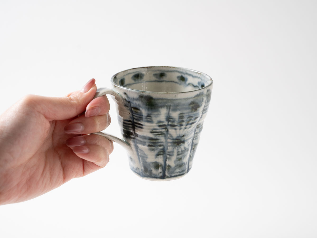 安南（磁）指なぶりマグカップ 花火唐草【横田勝郎】