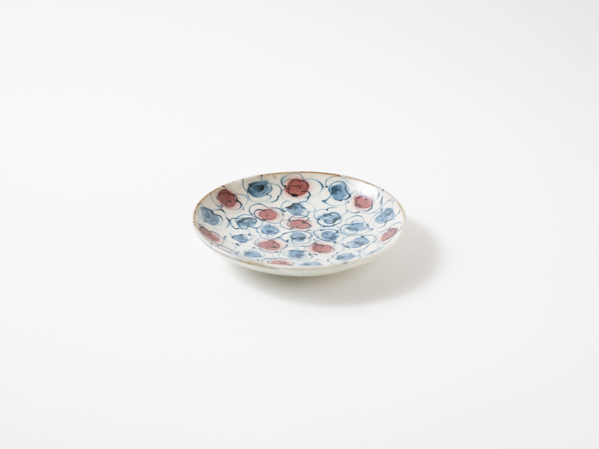 安南マット 花雲 四寸皿 【横田勝郎】