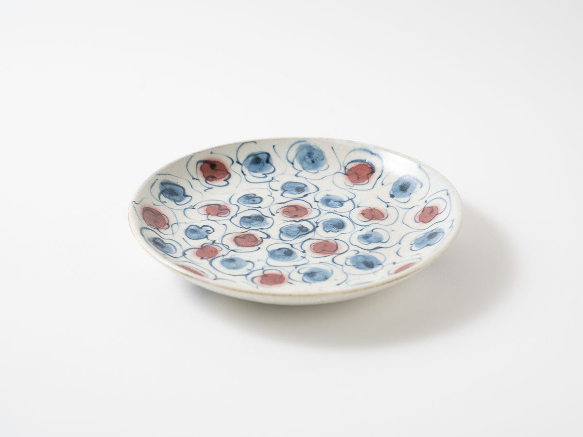 安南マット 花雲 六寸皿 【横田勝郎】