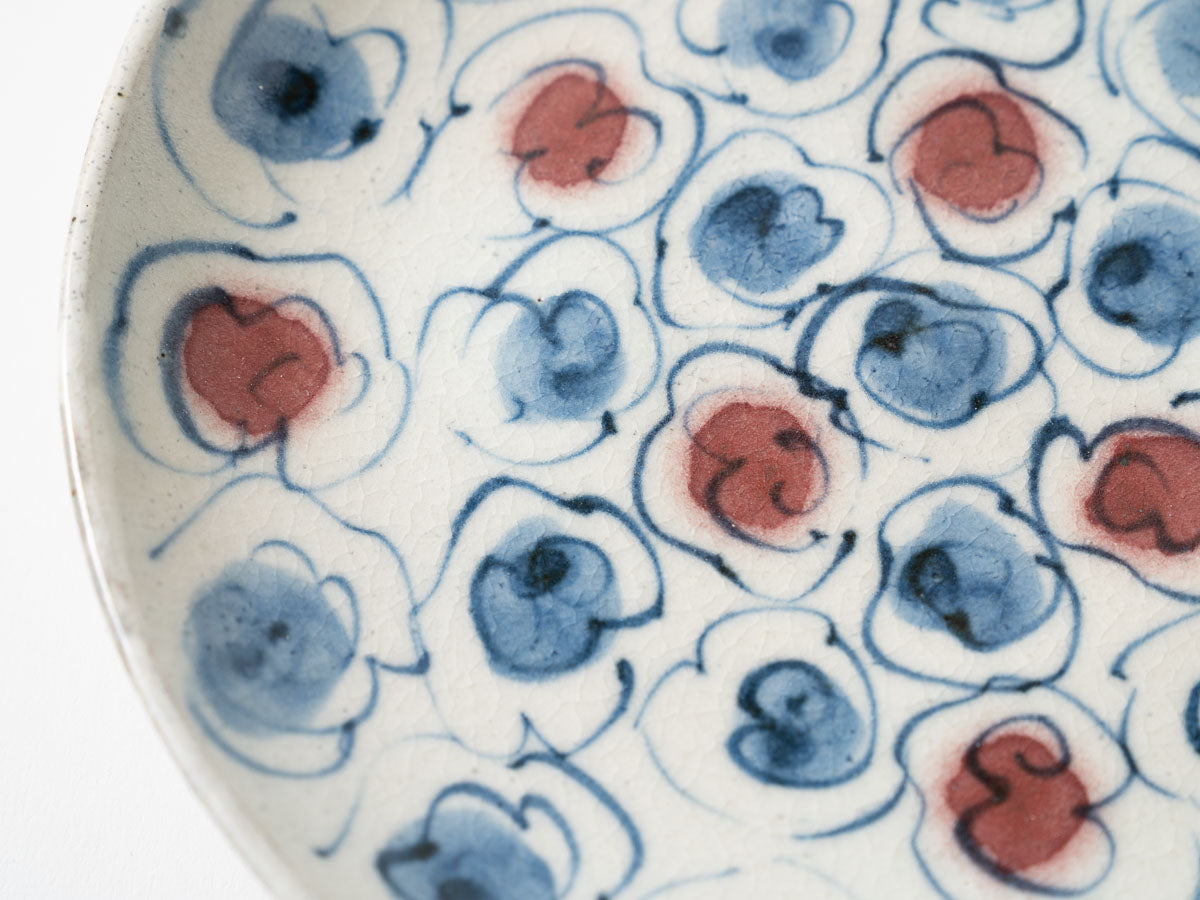 安南マット 花雲 六寸皿 【横田勝郎】