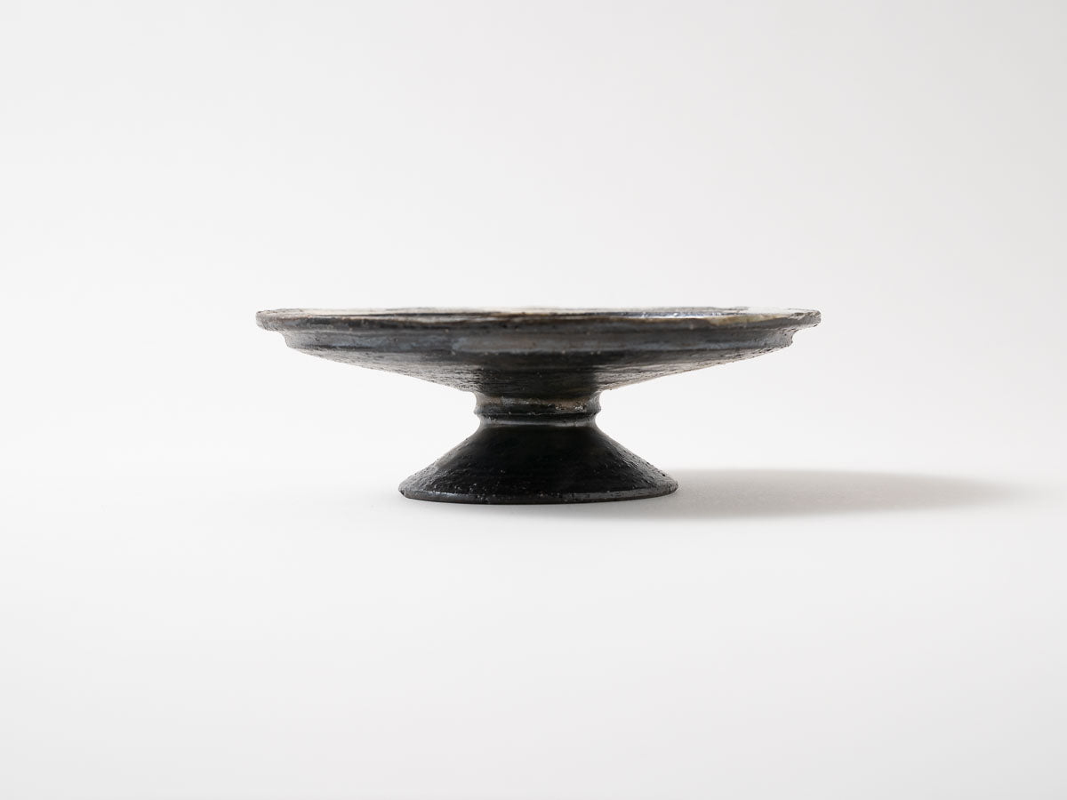 泥彩刷毛目コンポート皿 中【平井悠一】