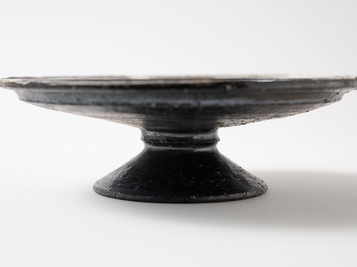 泥彩刷毛目コンポート皿 中【平井悠一】