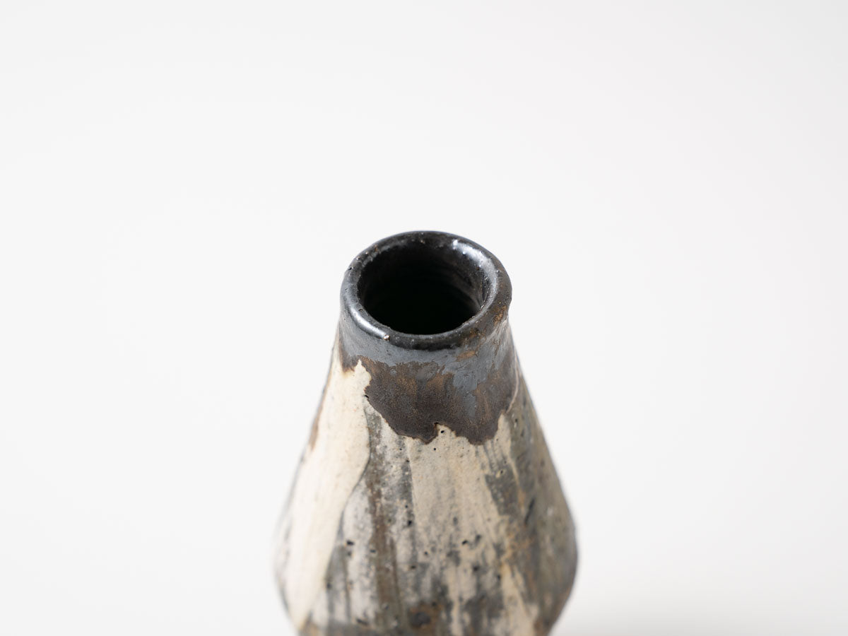 泥彩刷毛目花器【平井悠一】