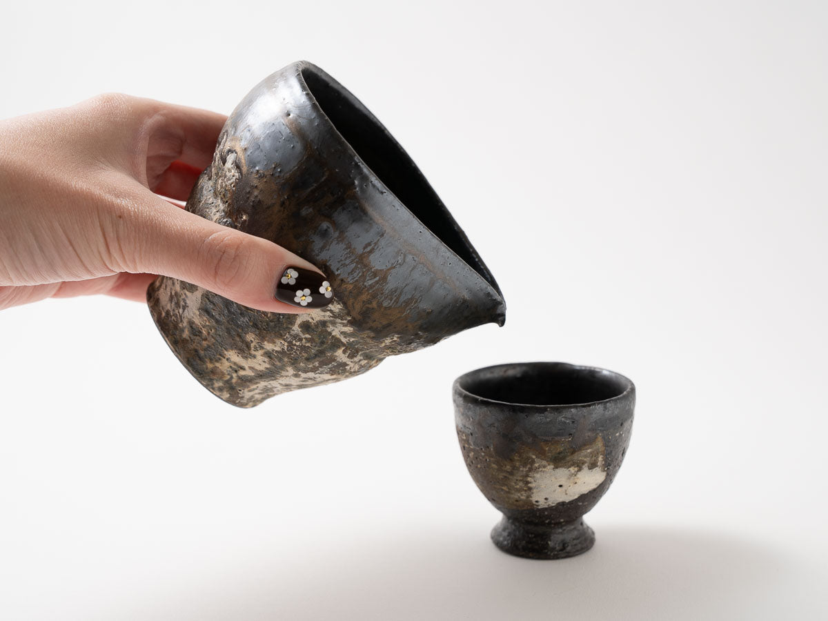 泥彩片口(酒器）【平井悠一】