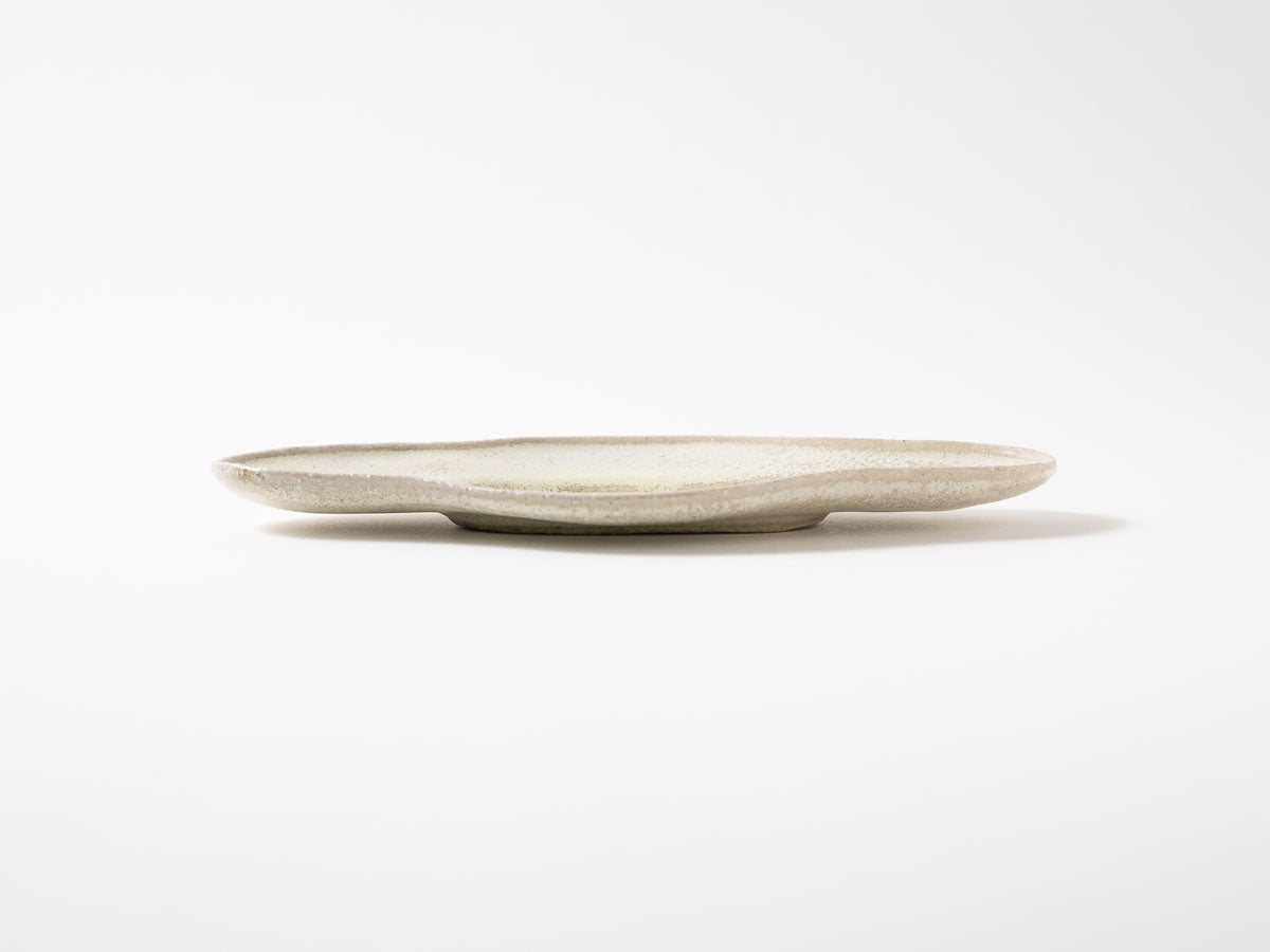 ひしプレート 浅 白抹茶【藤原志鈴香】