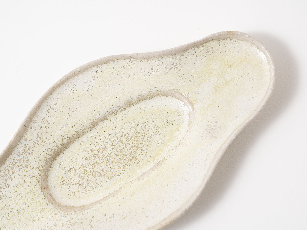 ひしプレート 浅 白抹茶【藤原志鈴香】