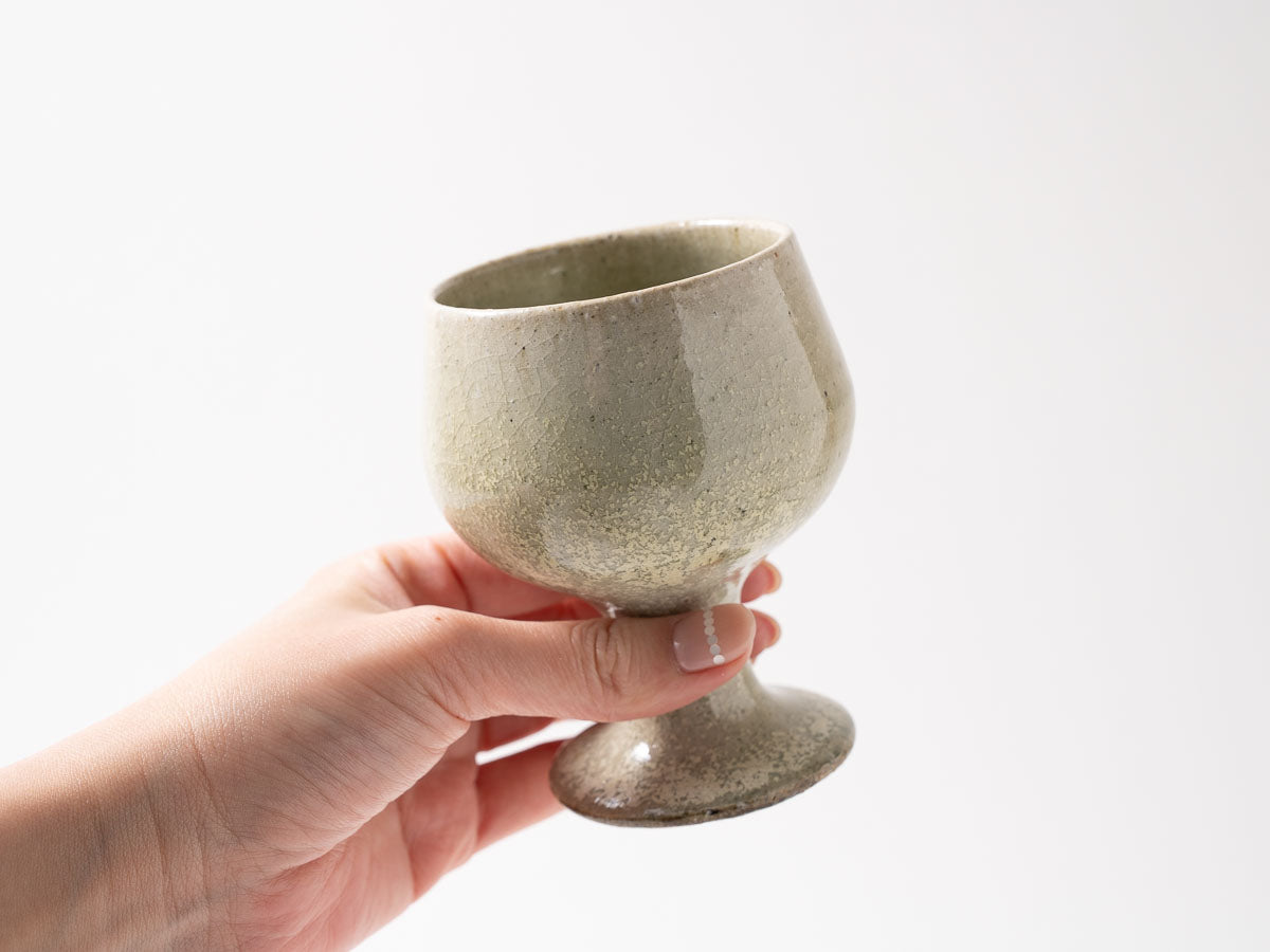 ゴブレット 白抹茶【藤原志鈴香】