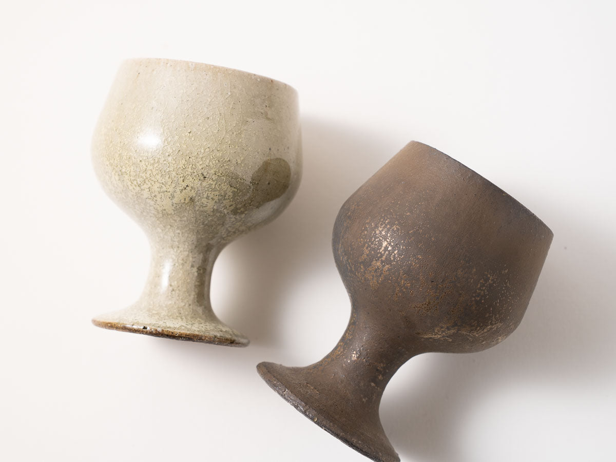 ゴブレット 白抹茶【藤原志鈴香】