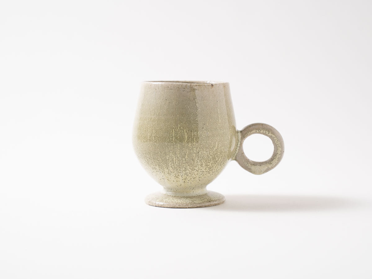 足付カップ 白抹茶【藤原志鈴香】