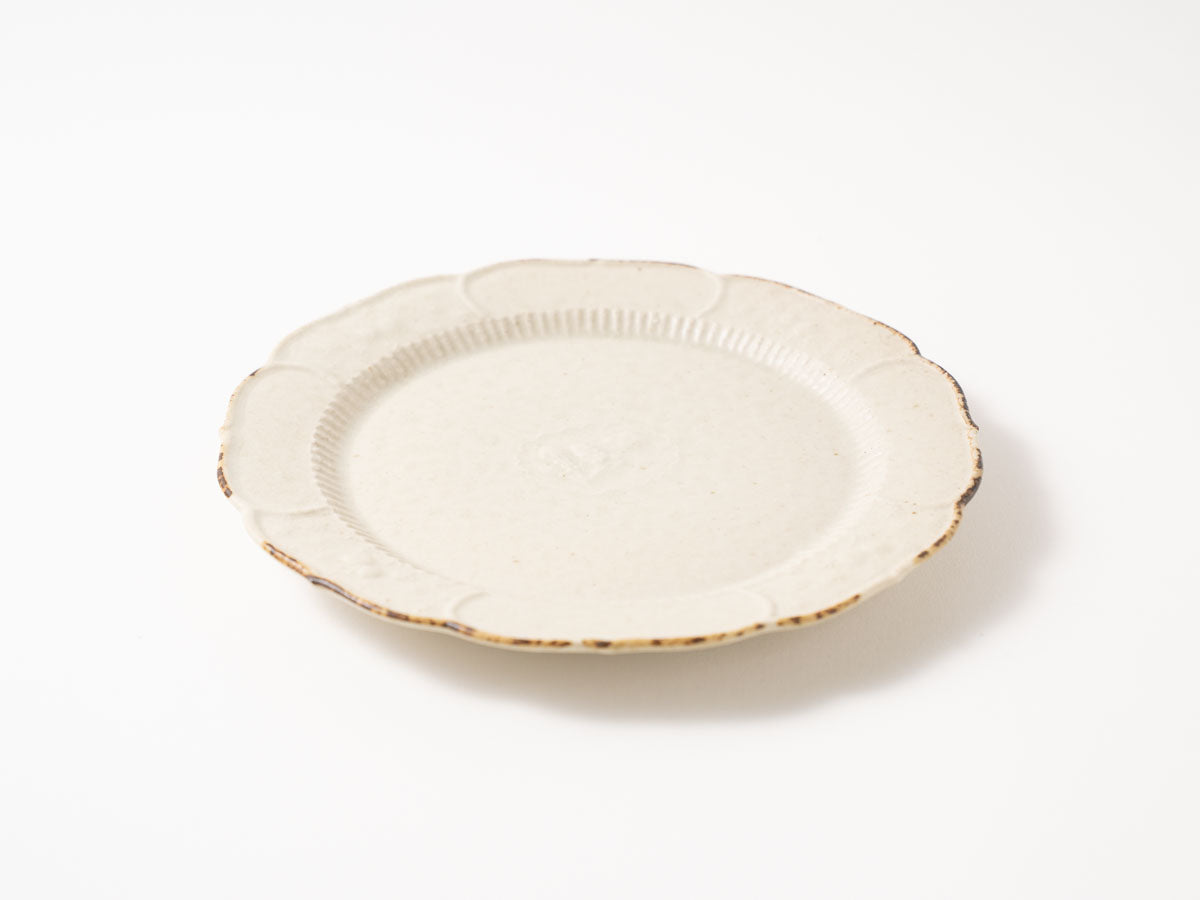 タンポポ紋輪花リム皿【山崎瞳】