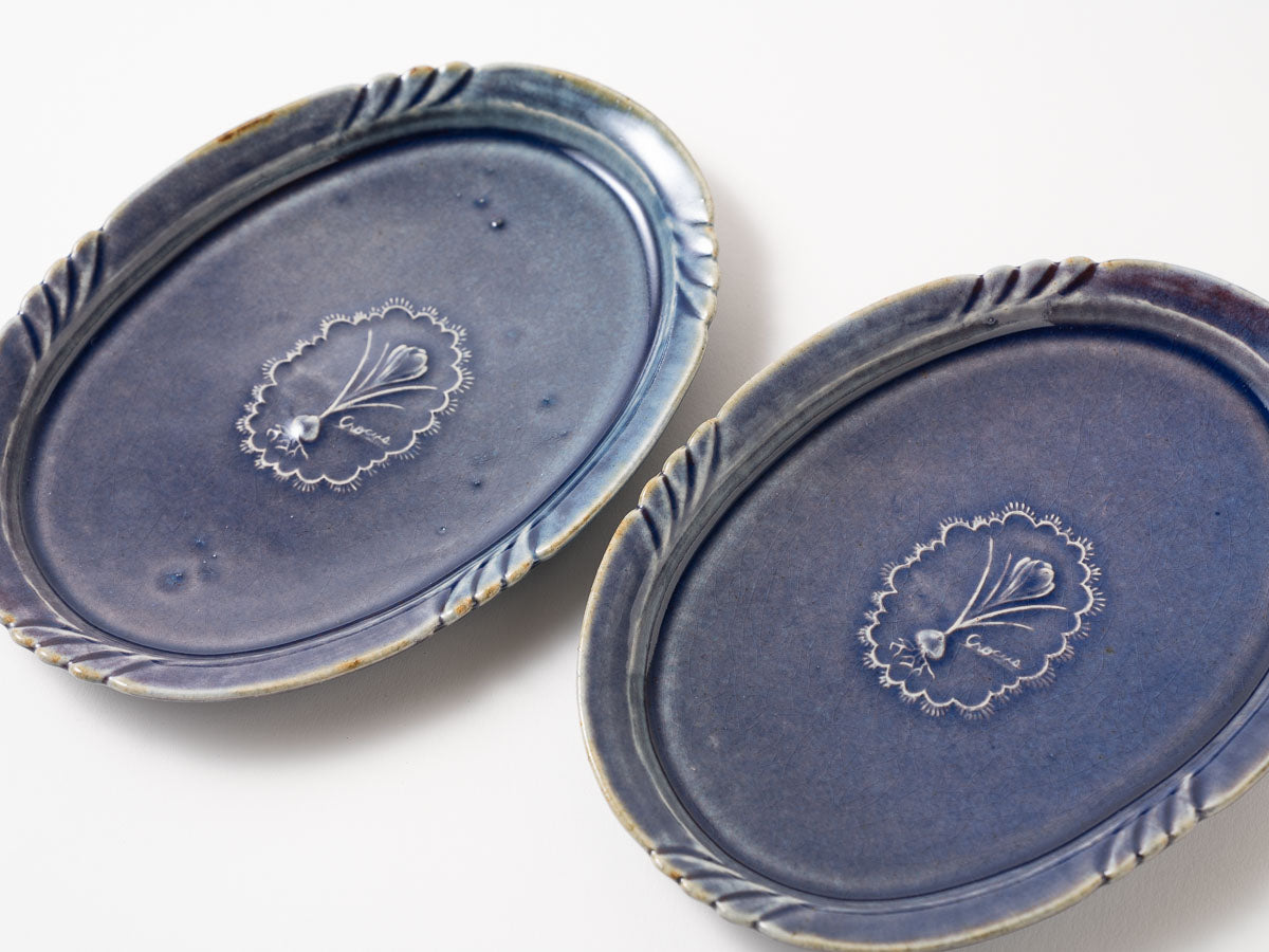 フリルリム楕円皿 b【山崎瞳】