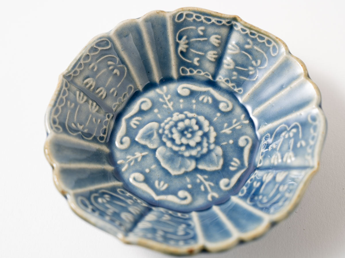 草花紋輪花小鉢【山崎瞳】