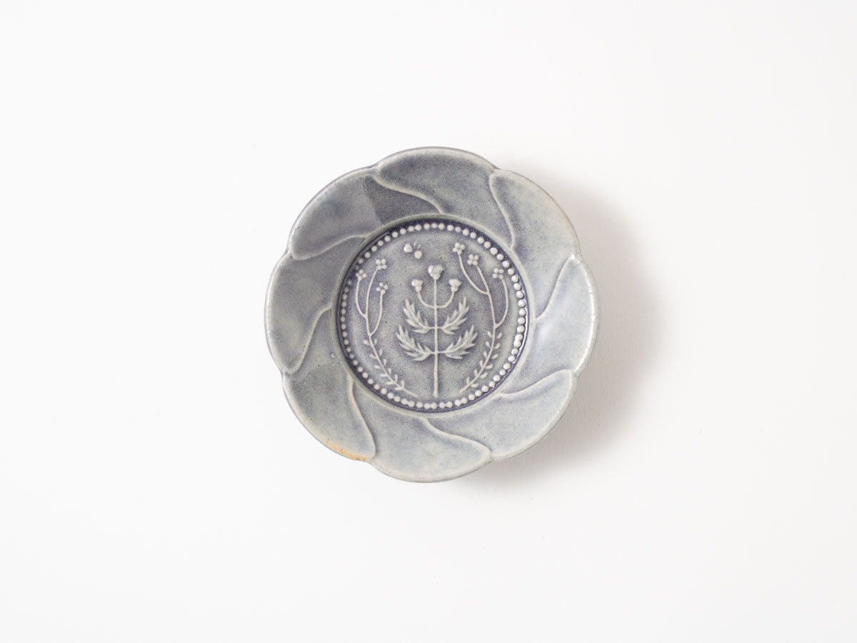 アザミ紋輪花小皿【山崎瞳】