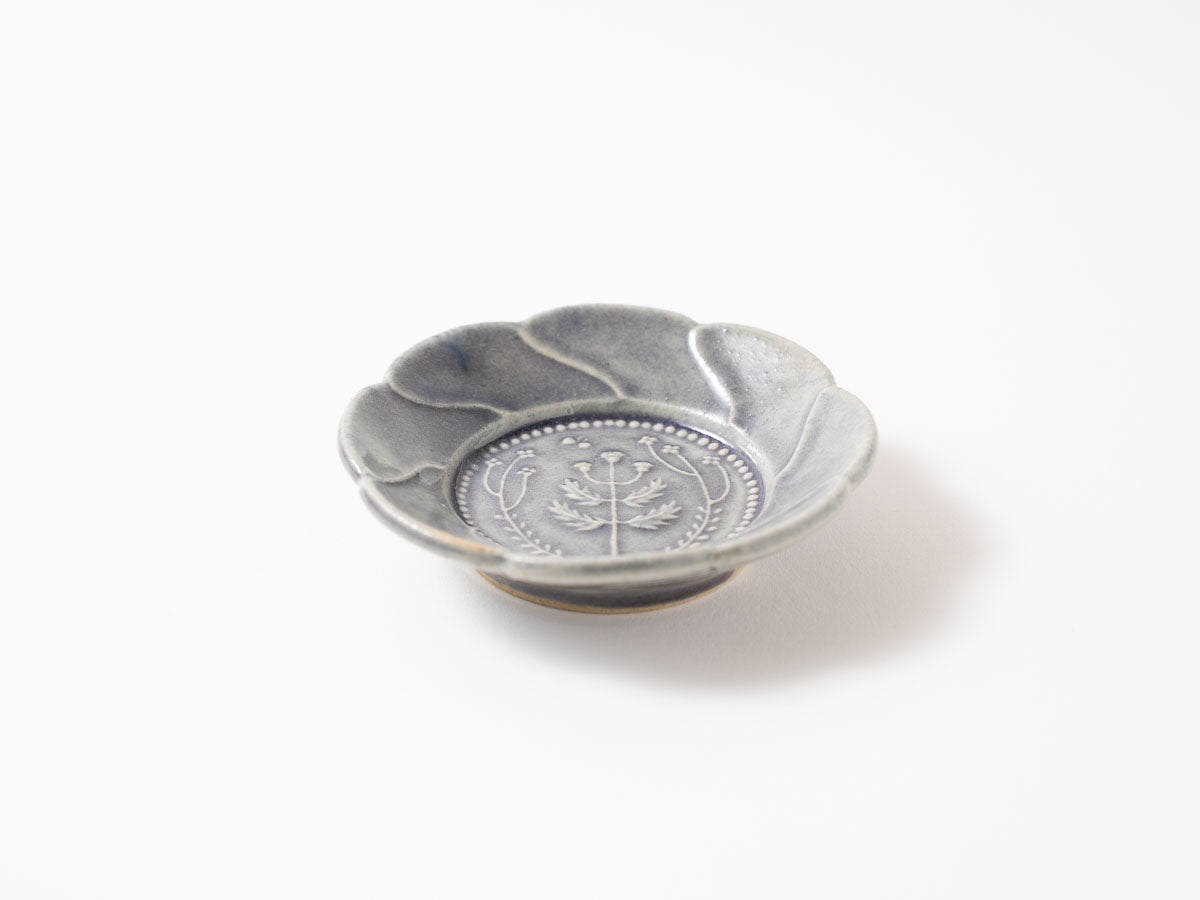 アザミ紋輪花小皿【山崎瞳】