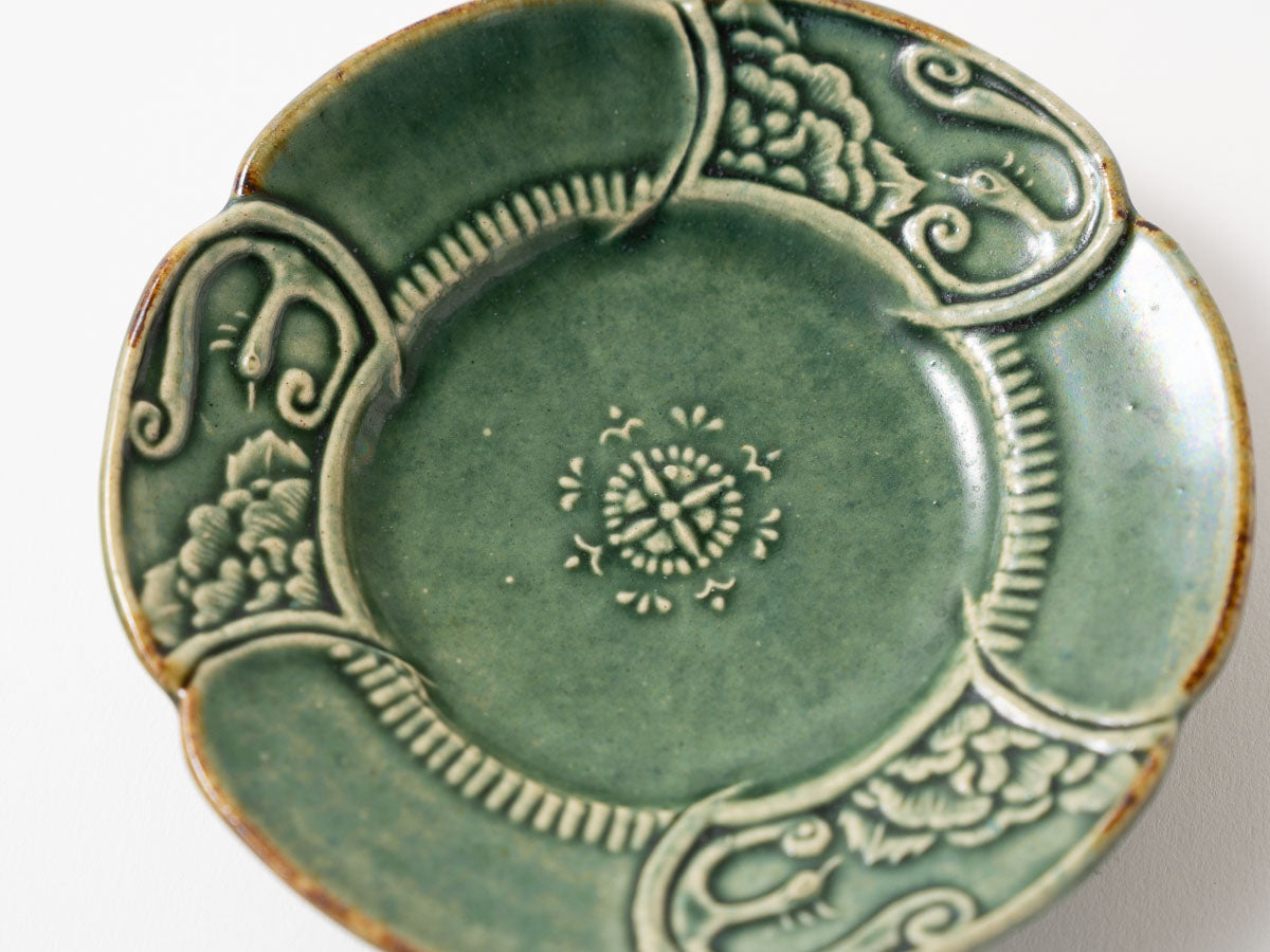 花鳥紋輪花小皿【山崎瞳】