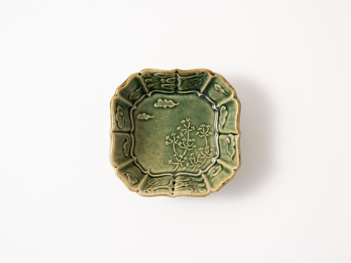 草花紋八角小皿【山崎瞳】