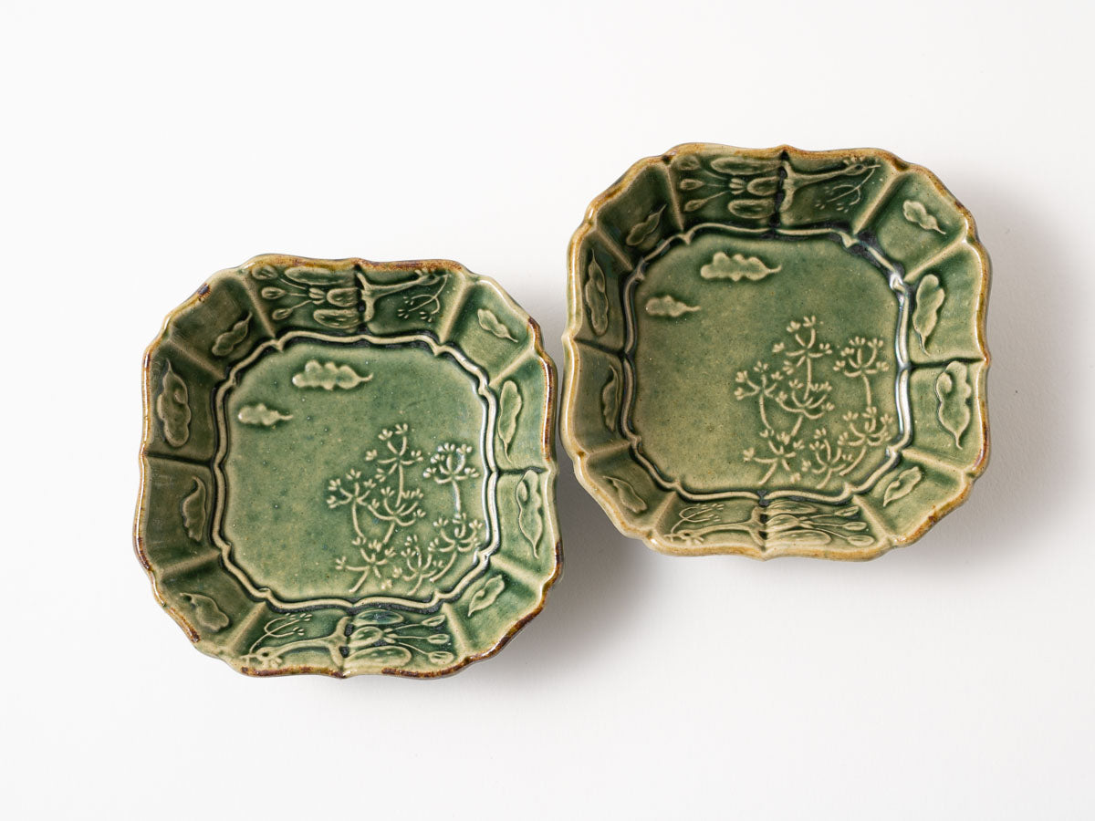 草花紋八角小皿【山崎瞳】