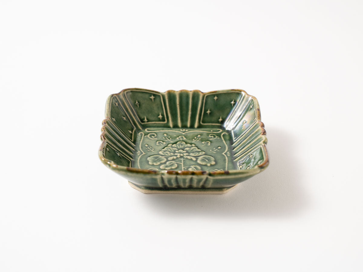 草花紋角小鉢【山崎瞳】