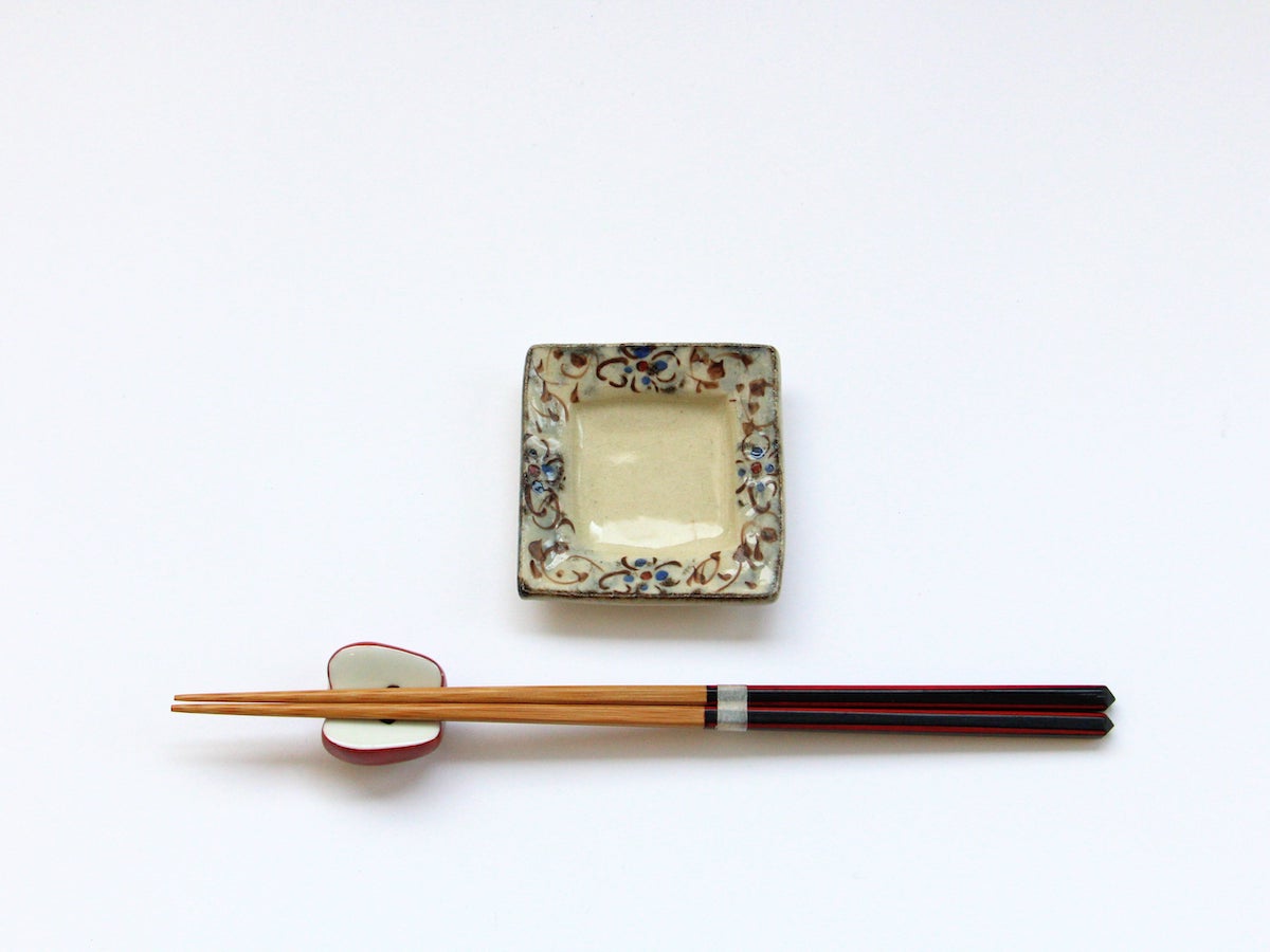 Annan Aoe 2-inch square plate [Masaaki Hibino]