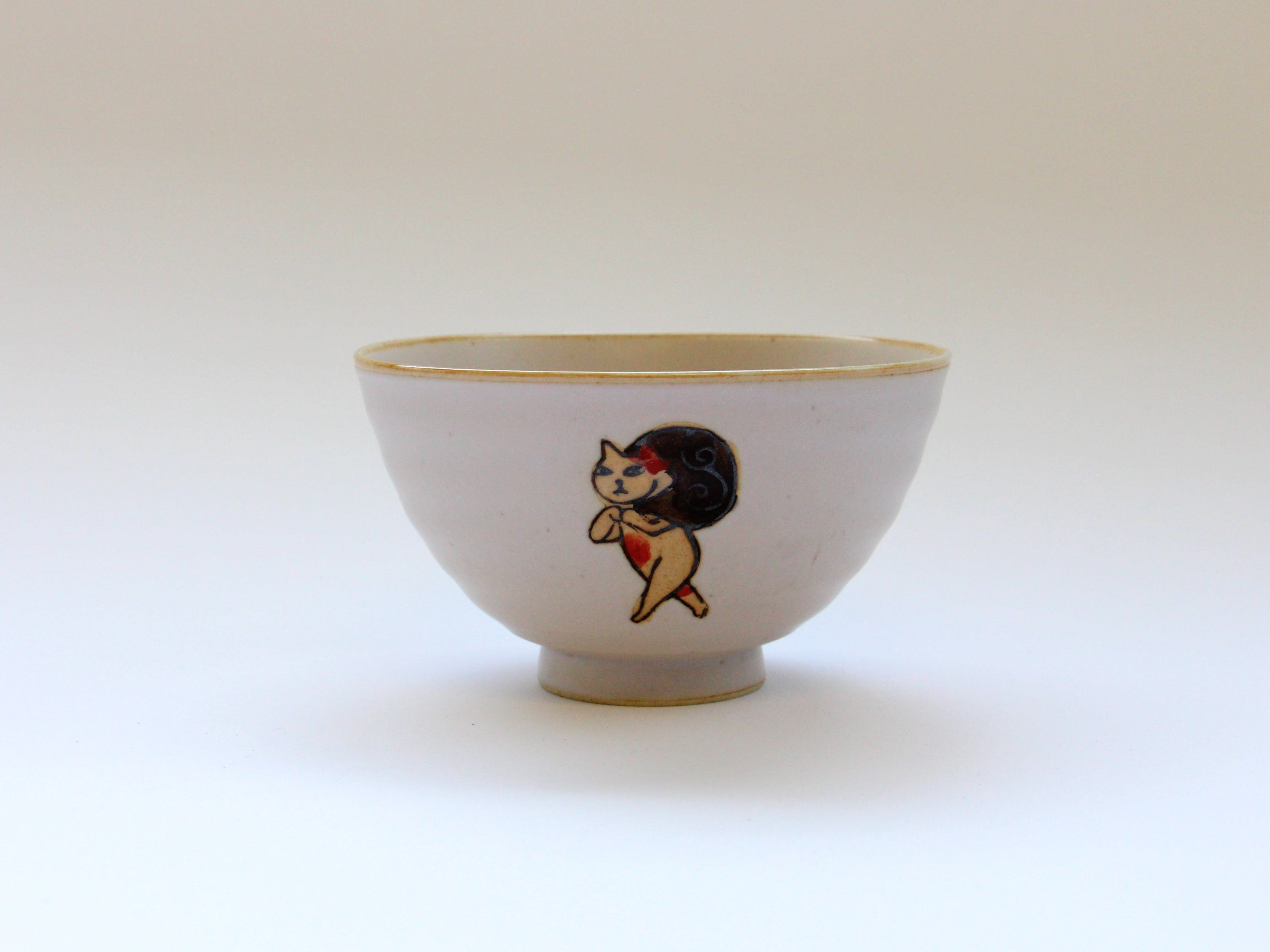 Thief Cat Rice Bowl Pink [Soebu Ceramics]