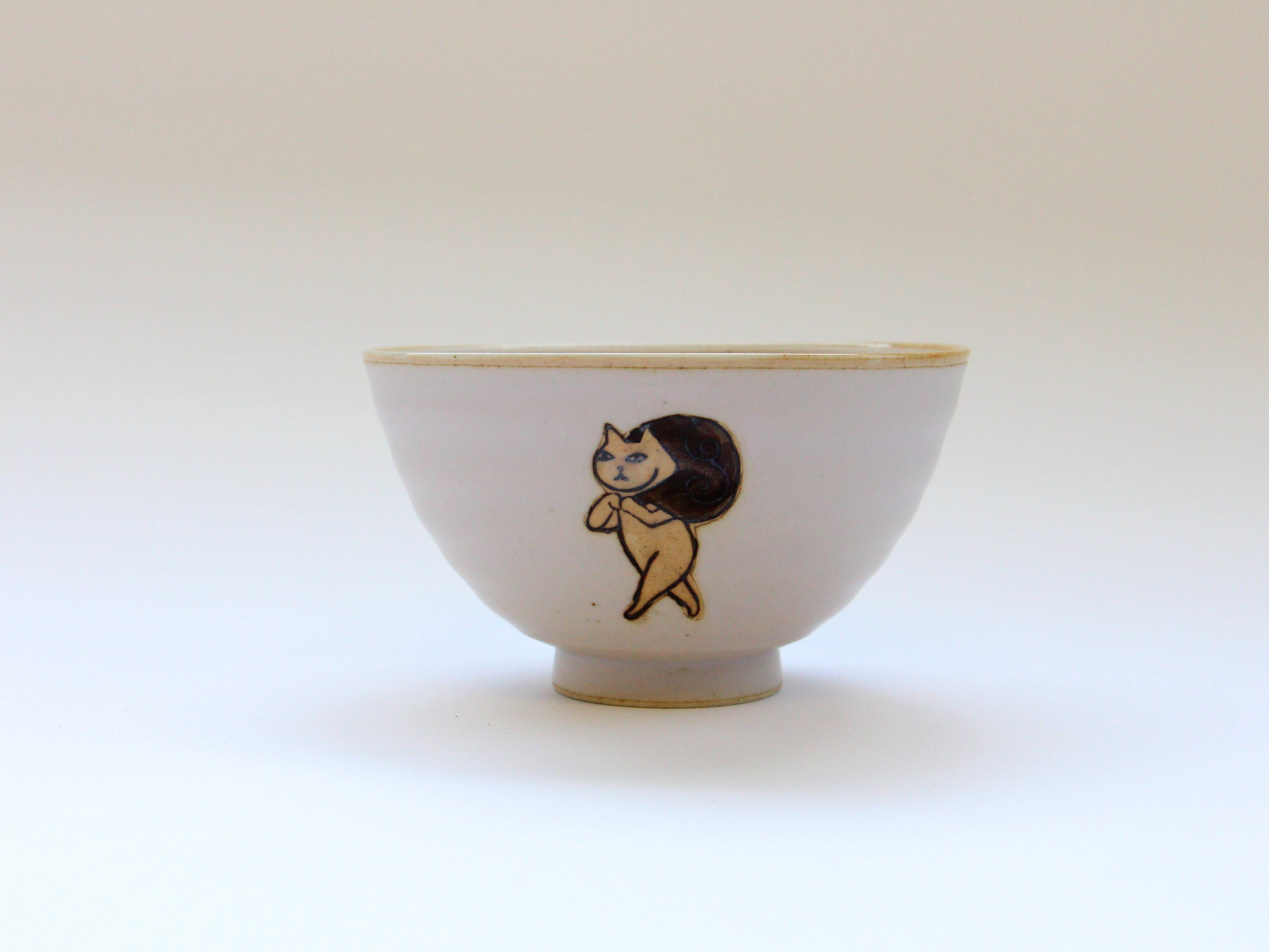 Thief Cat Rice Bowl Pink [Soebu Ceramics]