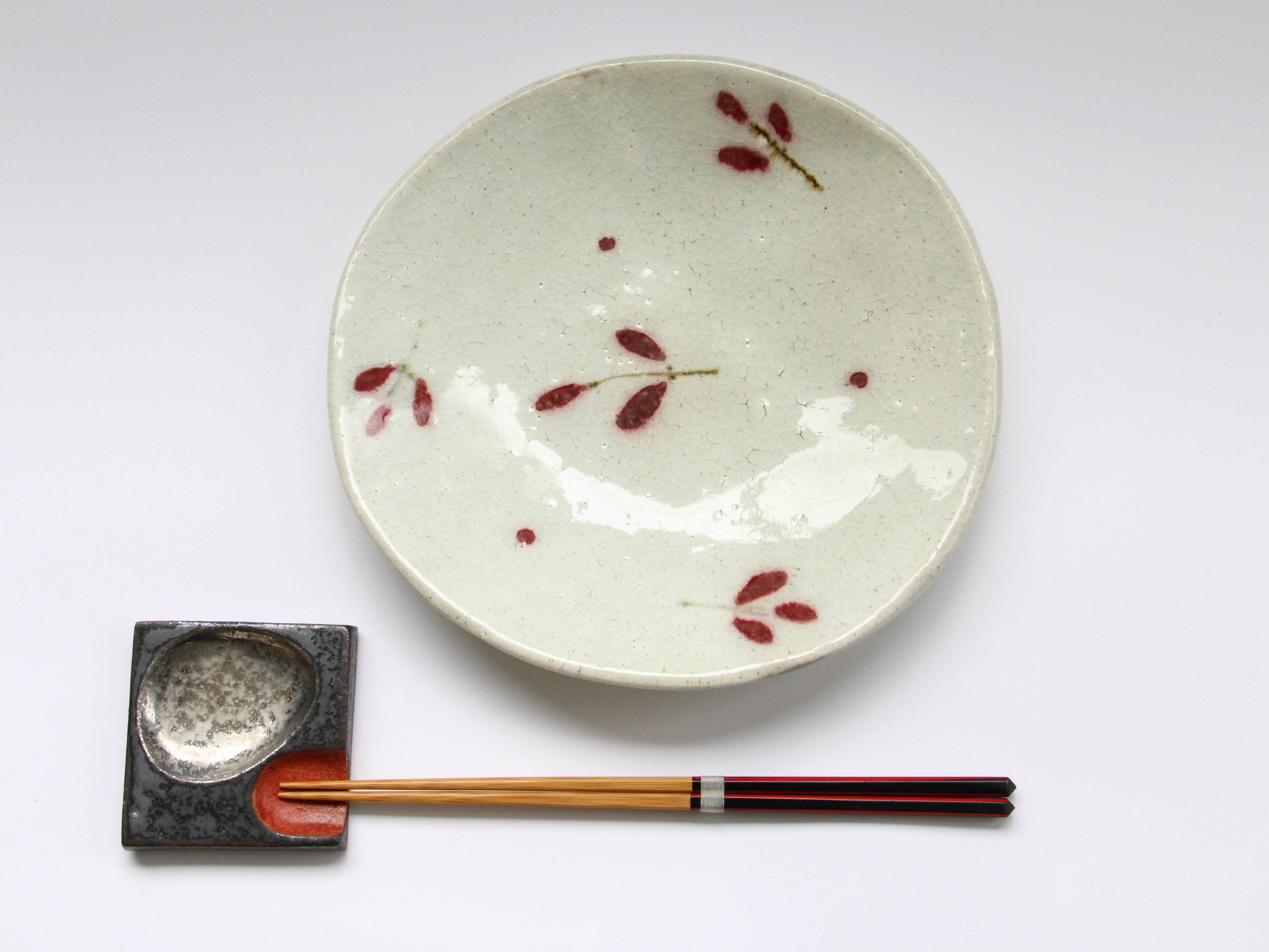 Red leaf Tatara 7-inch plate [Iwaobo]