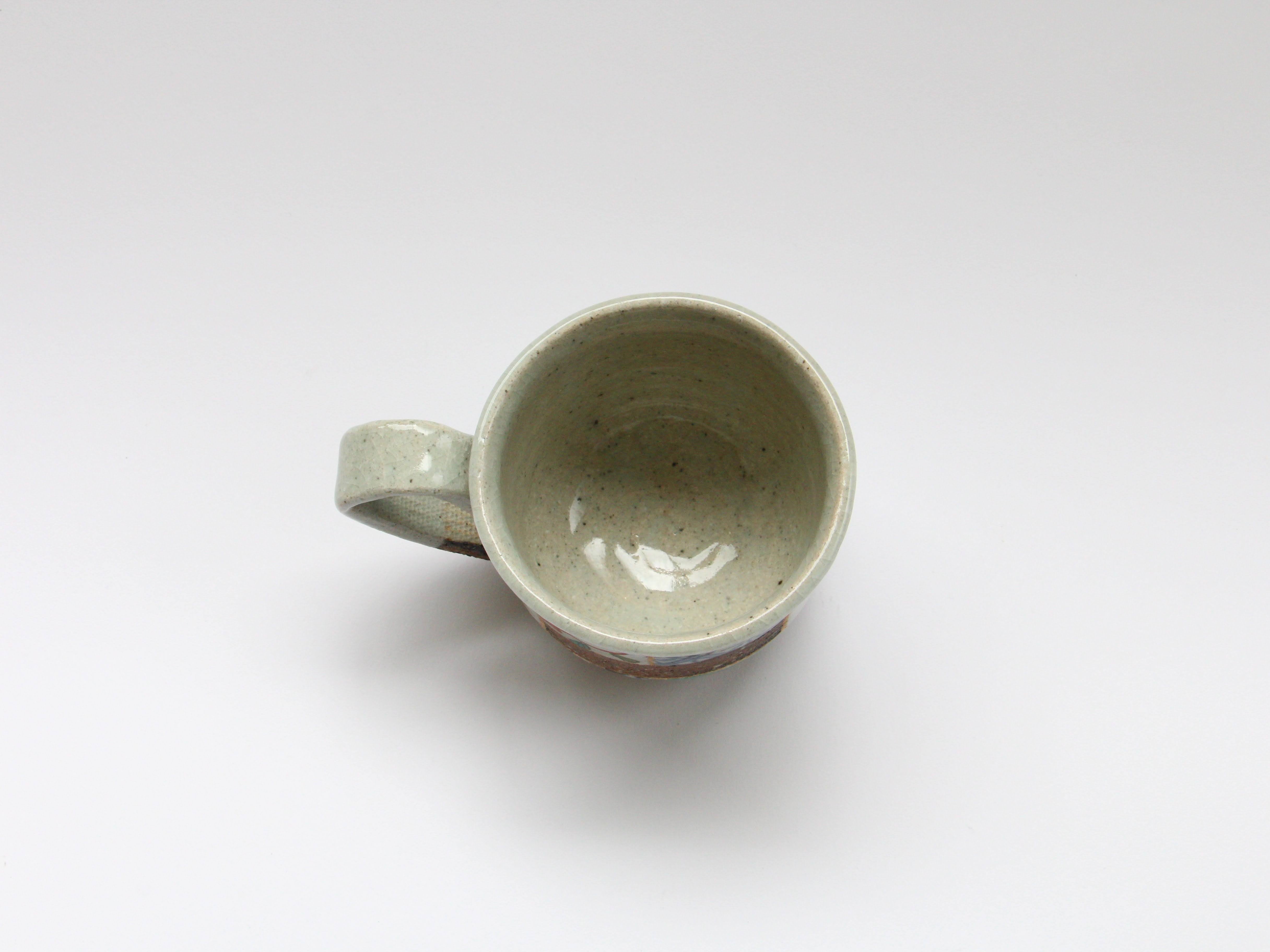 Frame pattern coffee cup green [Kosaigama]