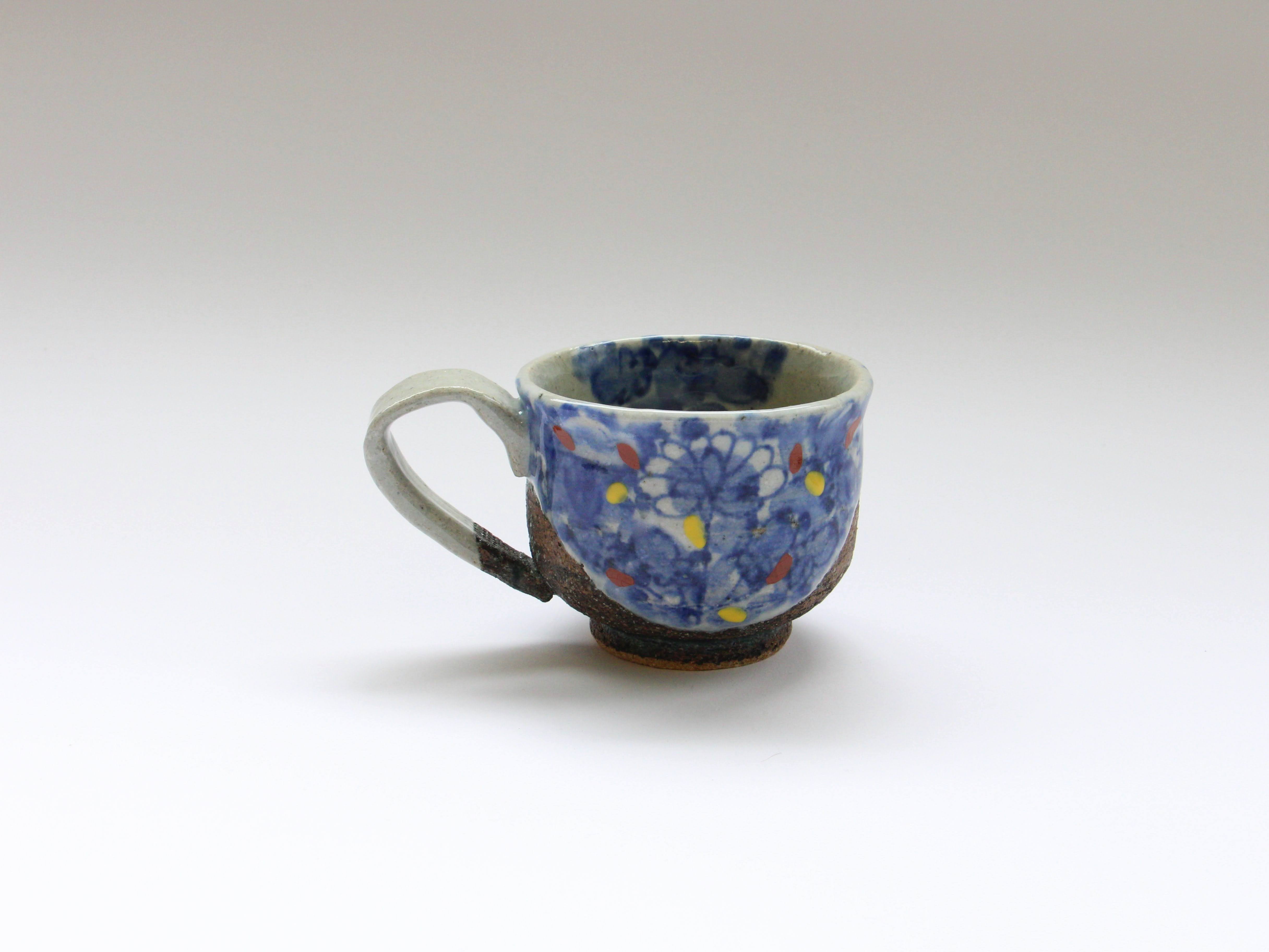 Flower arabesque coffee cup red [Kosaigama]