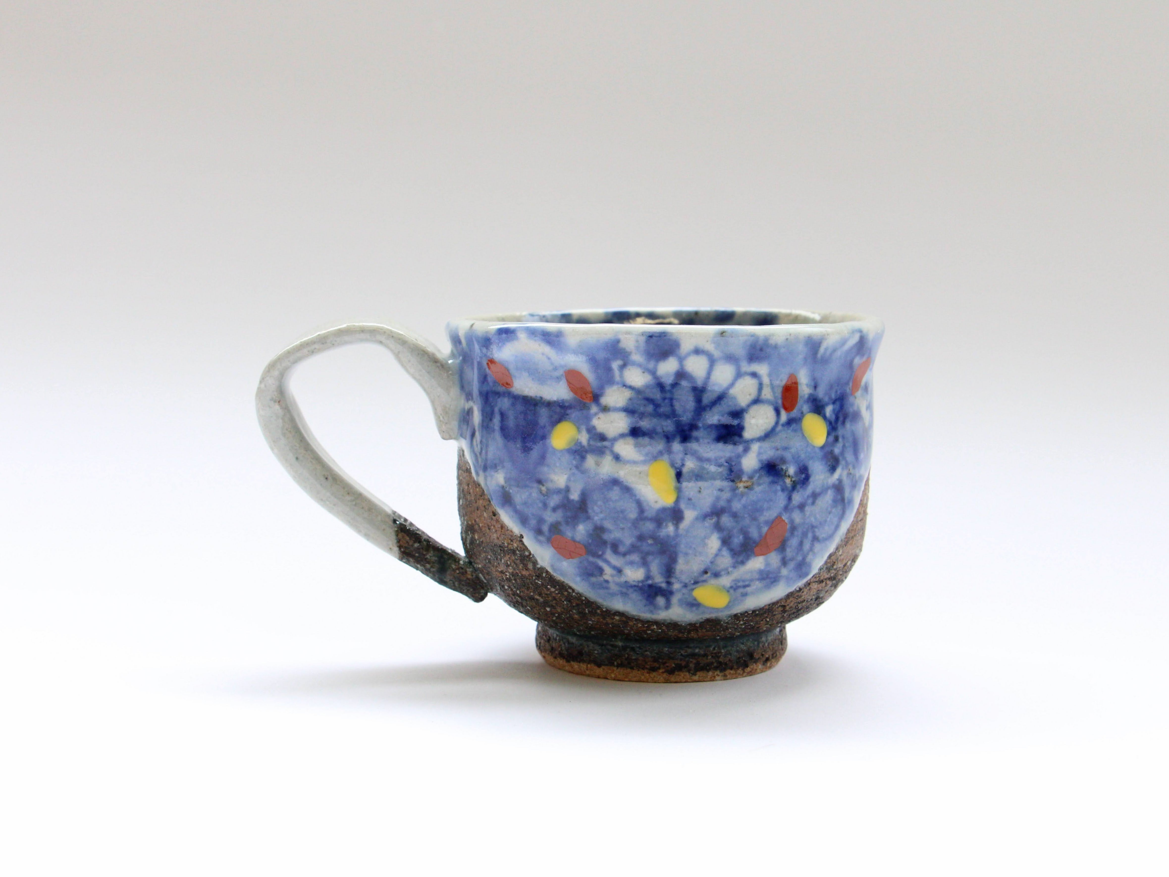 Flower arabesque coffee cup red [Kosaigama]