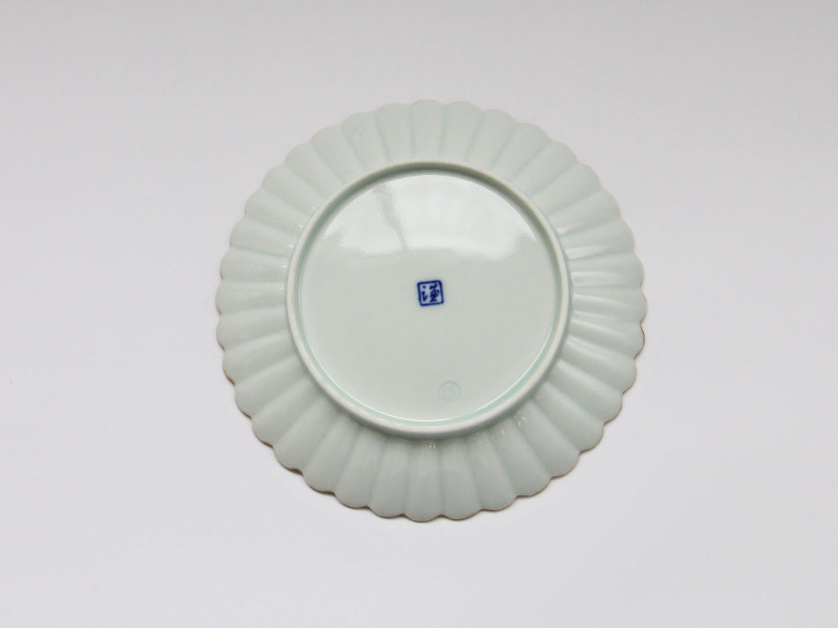 Fuchi Sabigos line 18cm chrysanthemum-shaped plate [Ken Kaji porcelain]