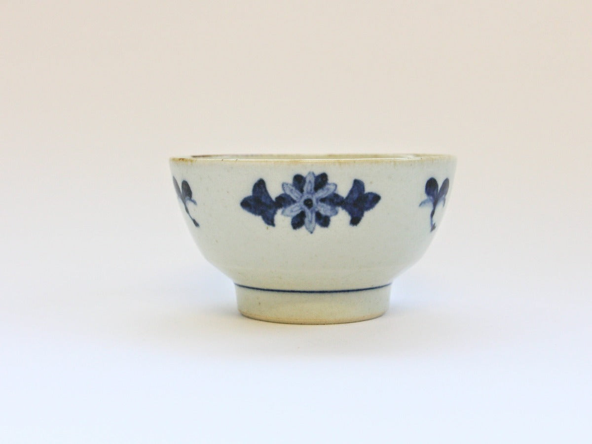 Old dyed flower bowl, large [Torubou Ao]